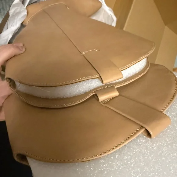 NWT Tan Knee-High Cowboy Boots / Vegan Leather / Faux Leather - Picture 12 of 17